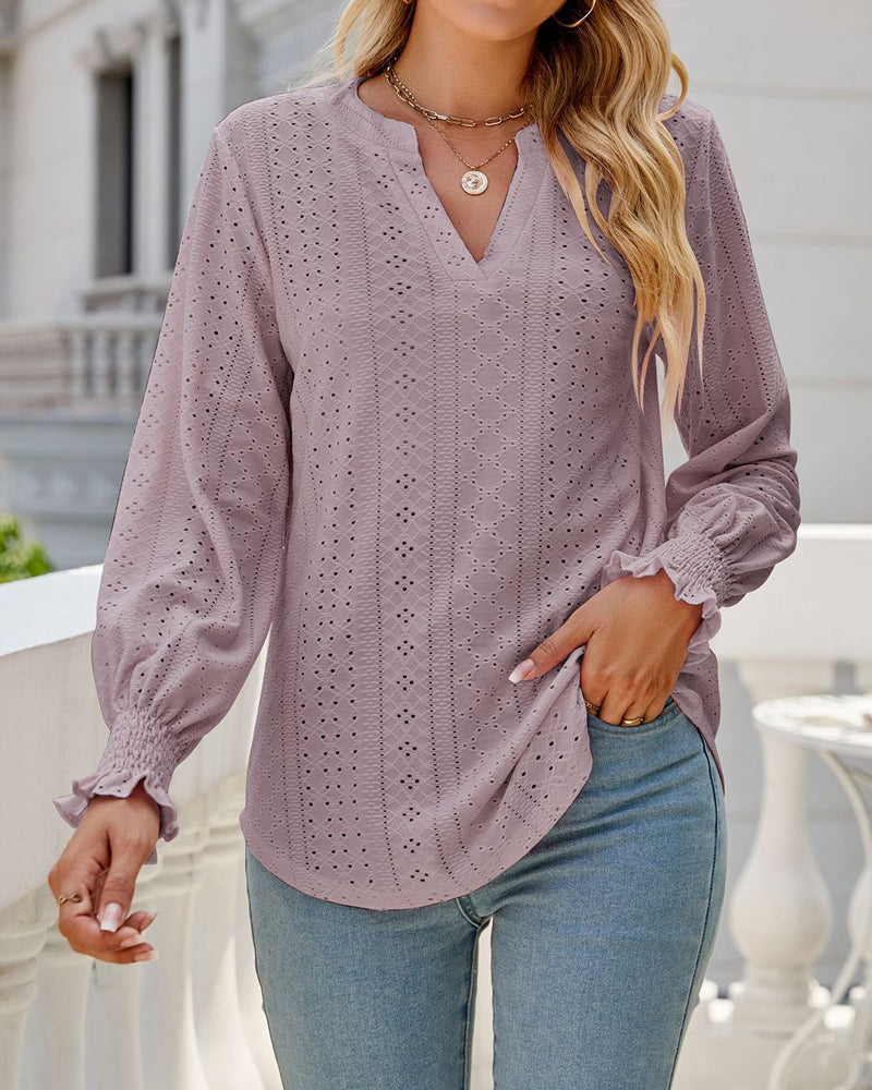 Damesblouse met v-hals - Calena