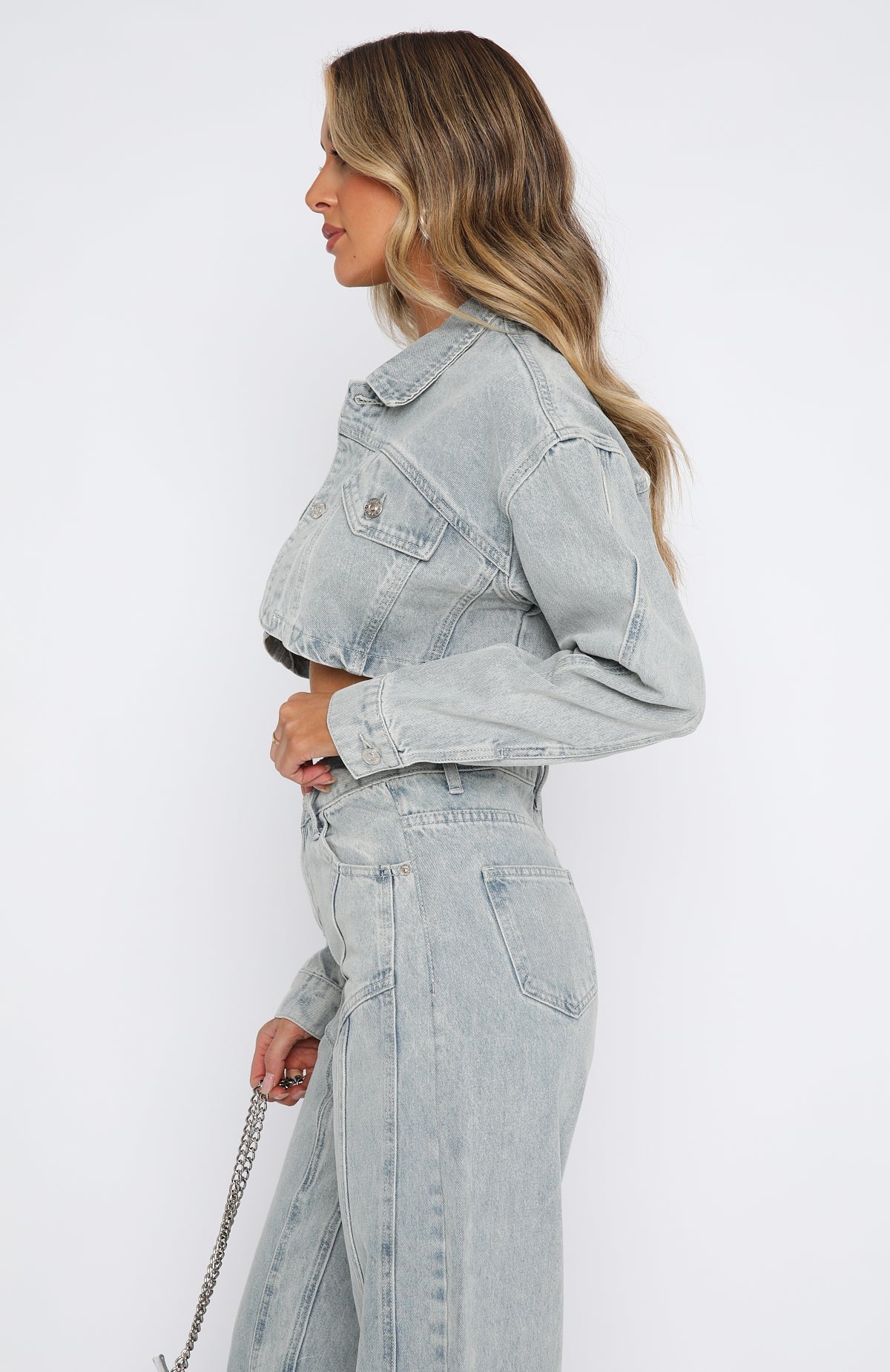 Ekaterina - Denim blazer en broek set