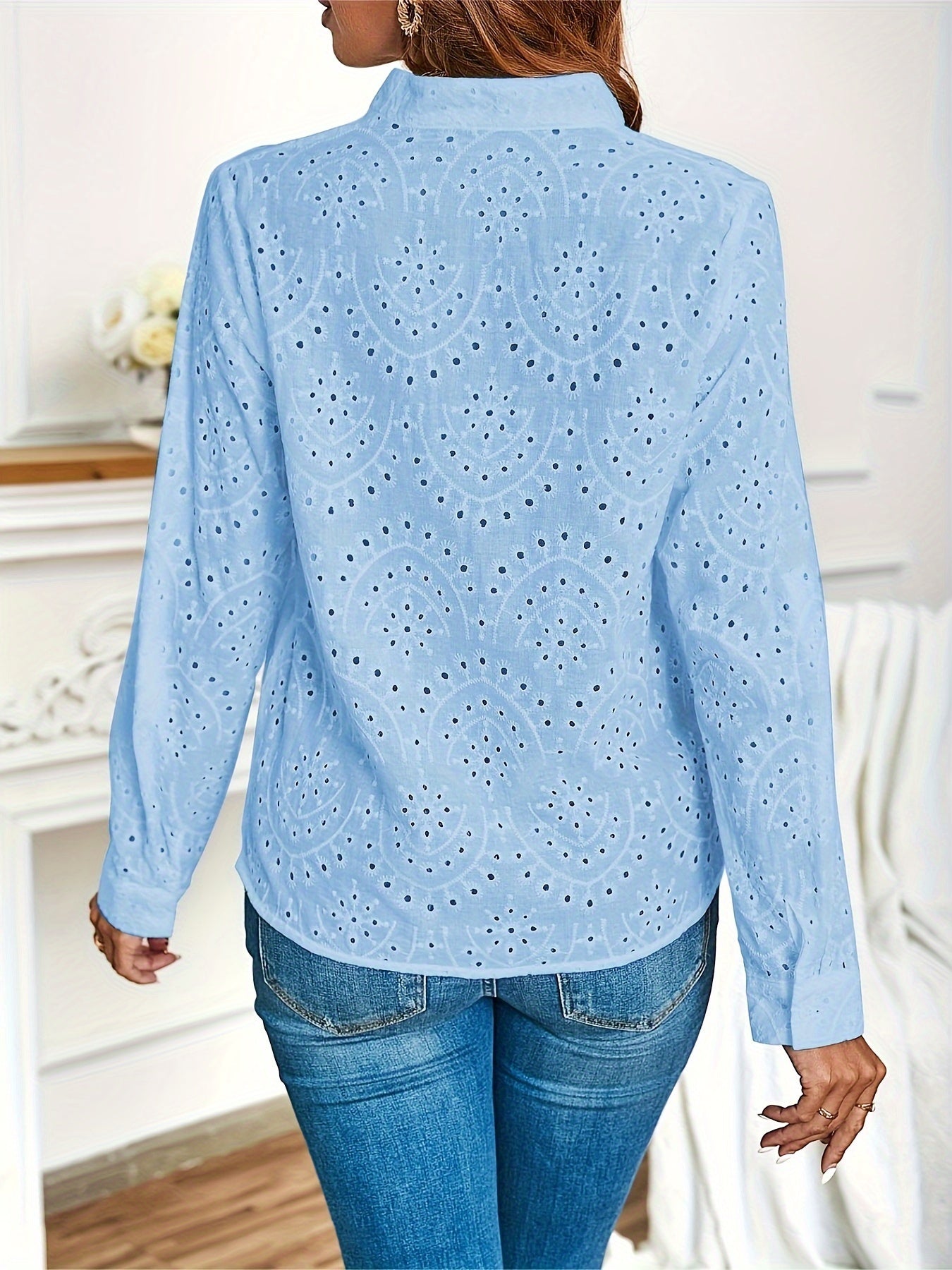 Witte geperforeerde blouse - Emily