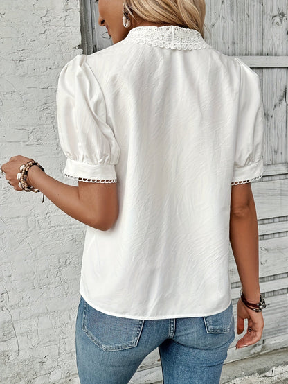 Witte blouse met kanten details Frieda