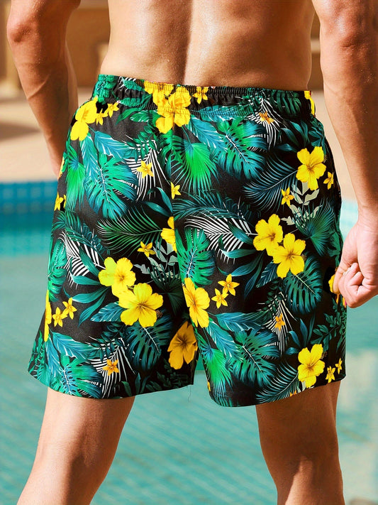 Tropische short met bloemenmotief - Leo