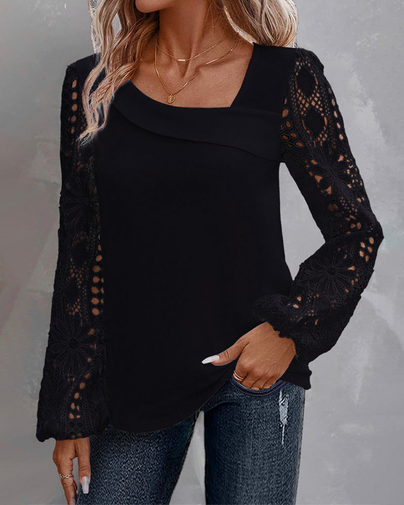 Casual blouse met kant