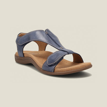 Camille™ platte orthopedische sandalen met open ritssluiting