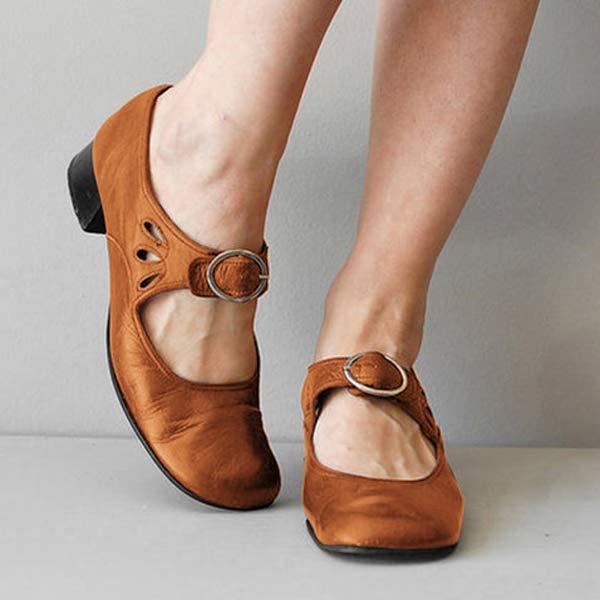 Amey - Vintage schoenen met ronde teen