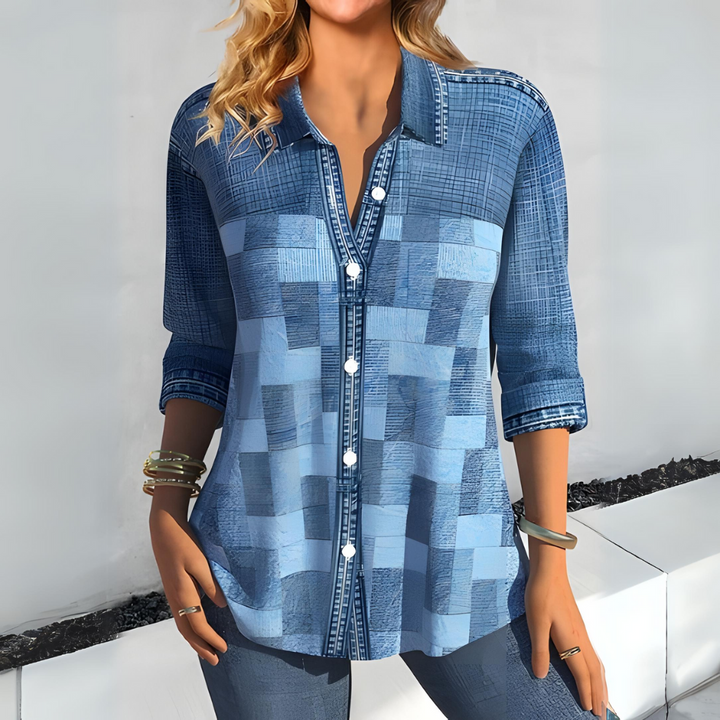 Casual geruite blouse - Sophie