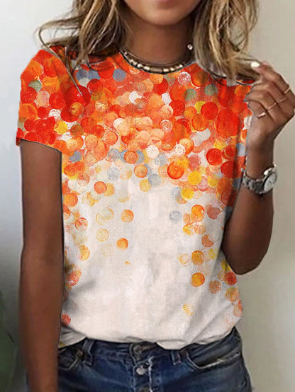 SpringStil® - Oranje top met ronde halslijn