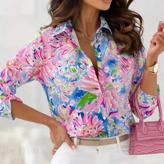 Aquarel glanzende blouse