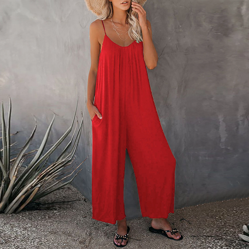 Amber - Rode zomer jumpsuit