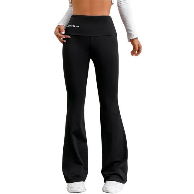 Carla - Zwarte bootcut legging