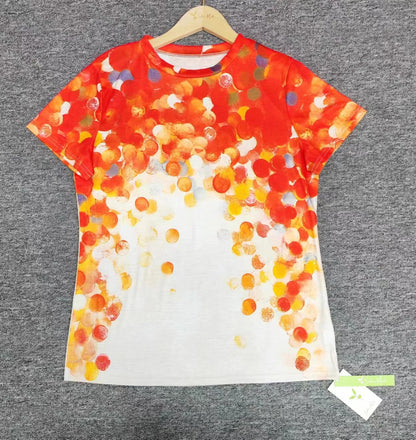 SpringStil® - Oranje top met ronde halslijn