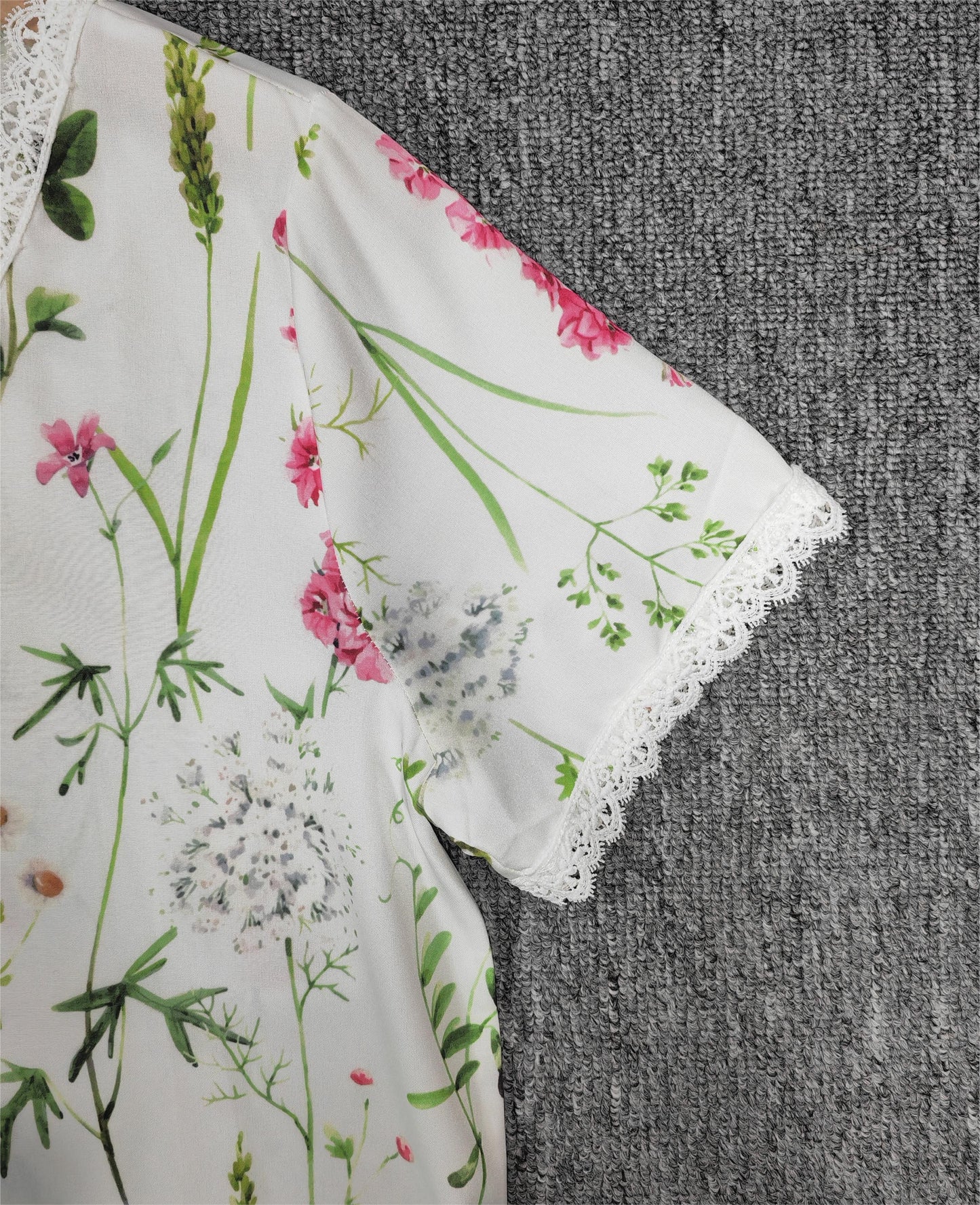 SpringStil® - Tuinprint V-hals Witte Maxi Zomerjurk