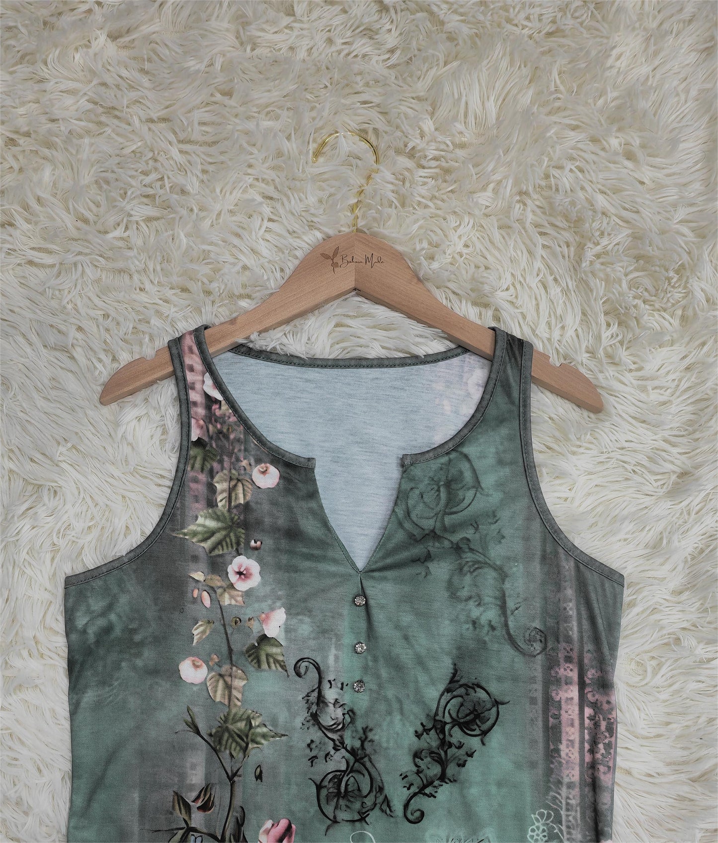 PureWear® - Waterverf bloem mouwloze tanktop