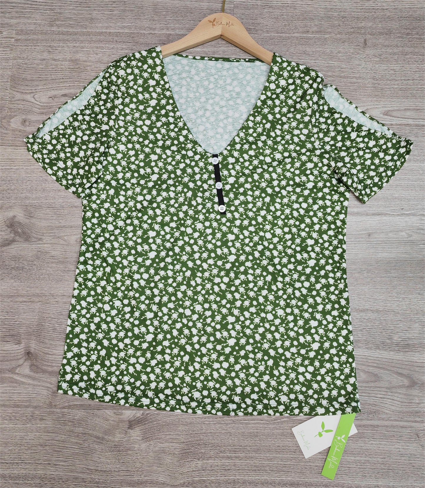 PureWear® - Frisse top met gespleten mouwen en print