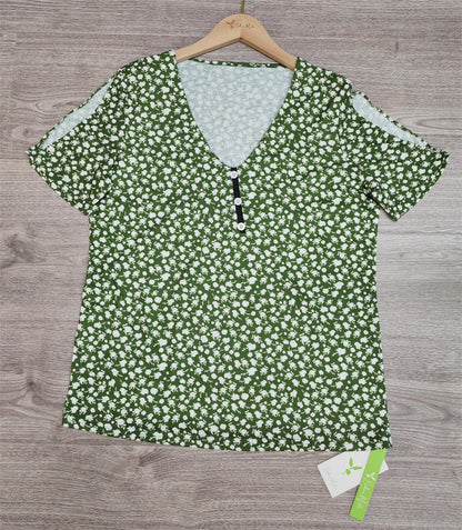 PureWear® - Frisse top met gespleten mouwen en print