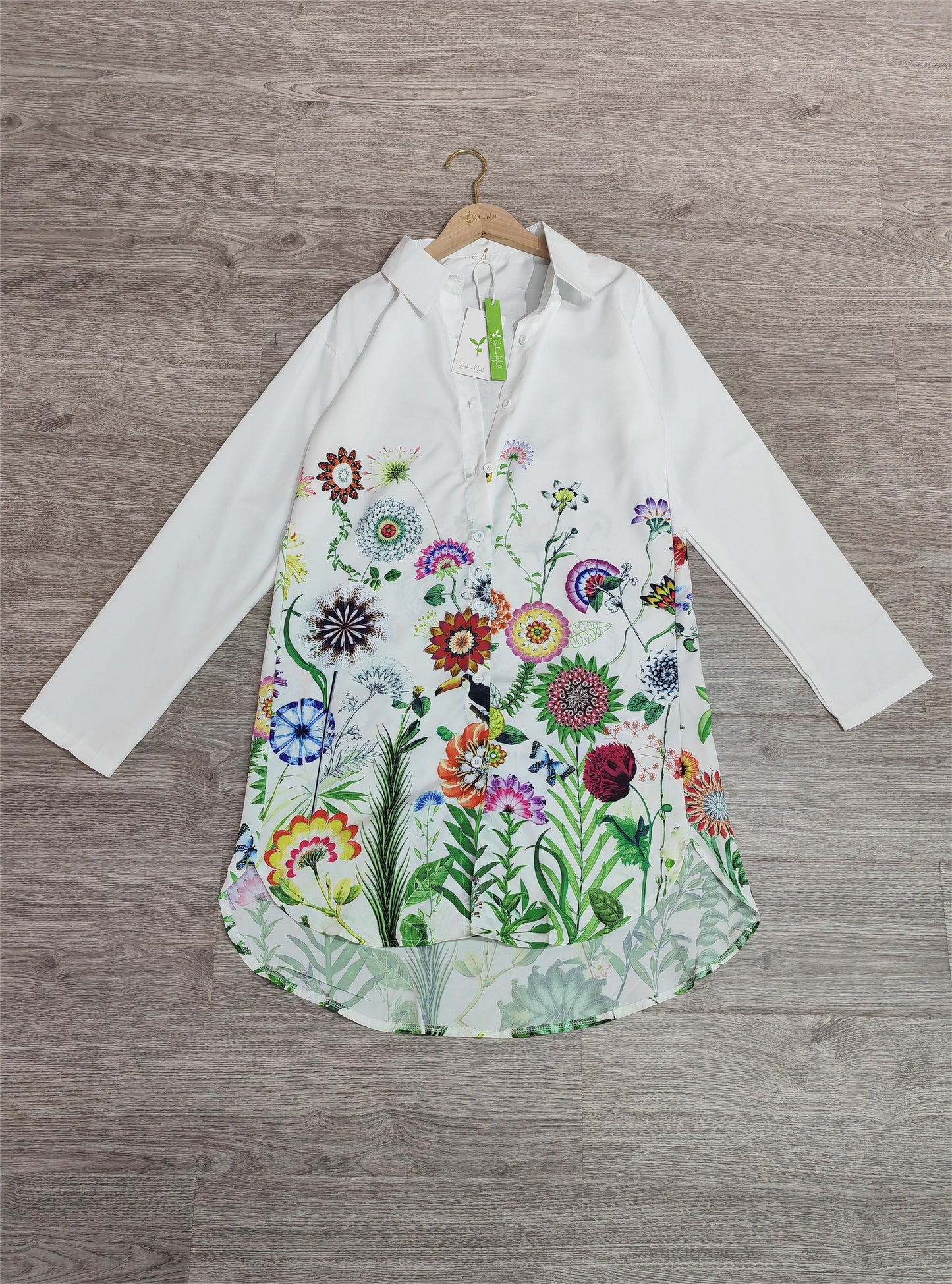 PureWear® - Luchtige mini jurk met bloemenprint en kraag