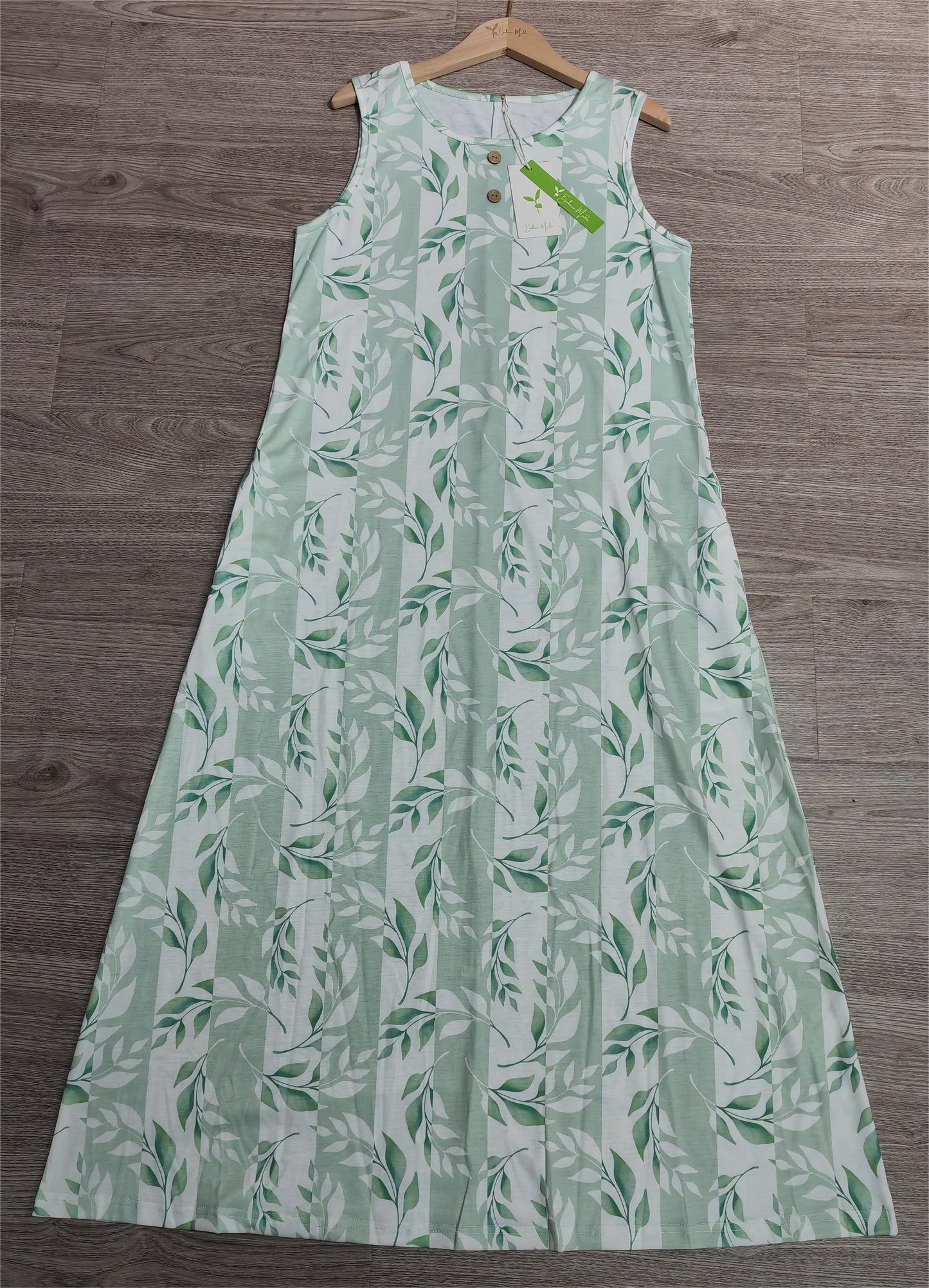 BlütenBliss® - Groene midi-jurk met steekzakken