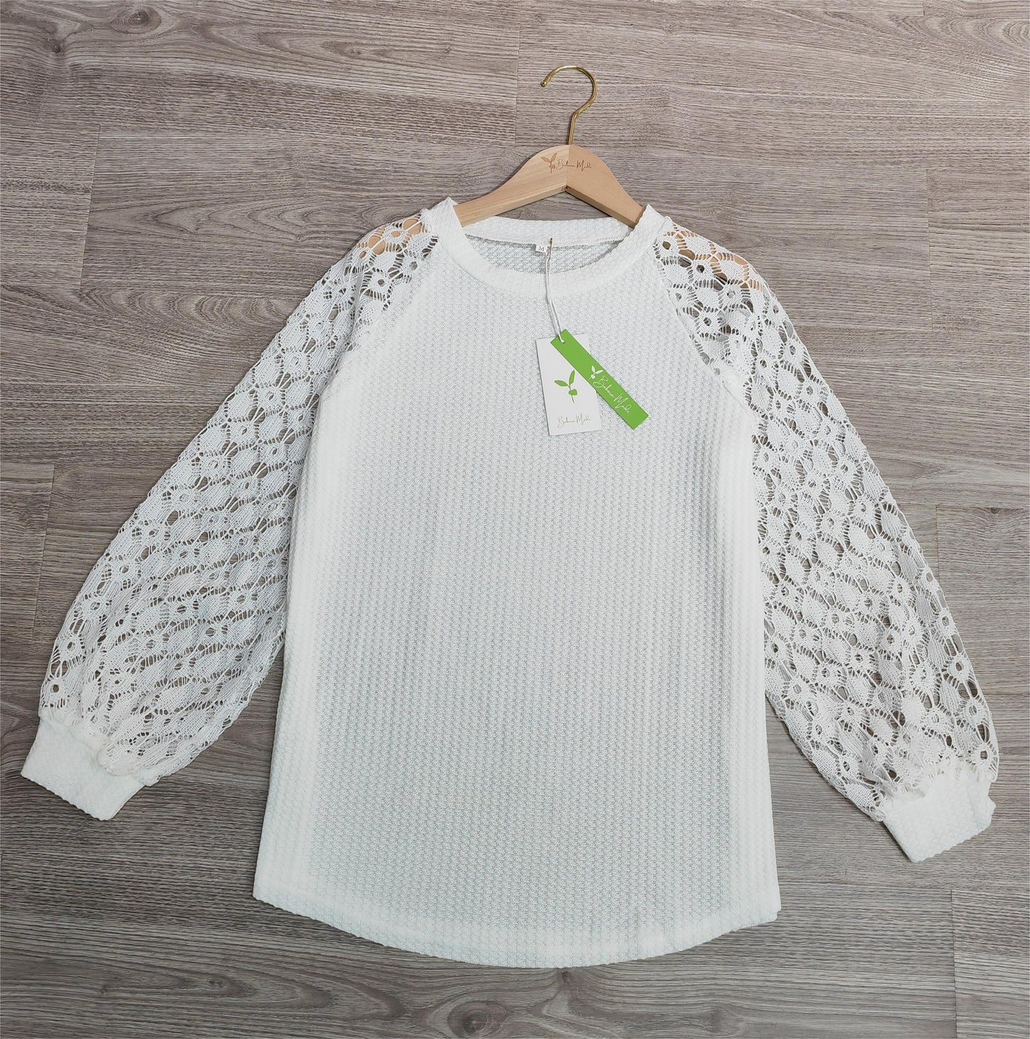 SpringStil® - Witte effen top met lange mouwen