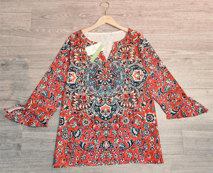 EcoExotica® - Mandala Herfstrood ¾ Mouw Top