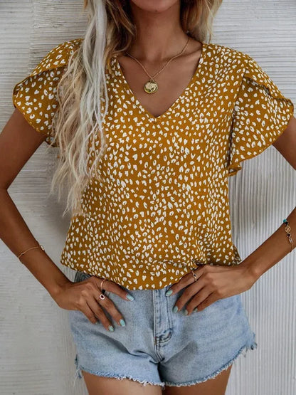 Blouse met paars patroon - Amelie