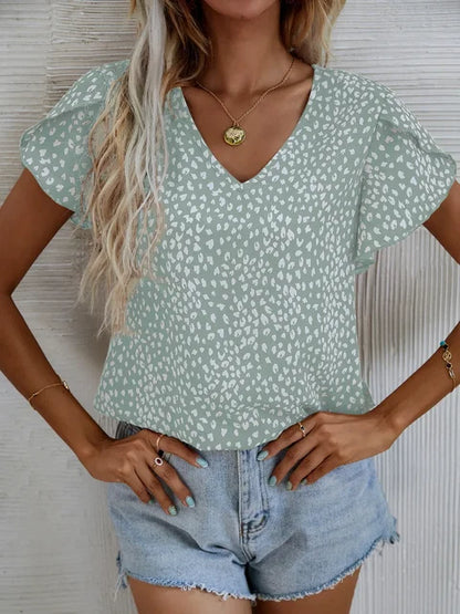 Blouse met paars patroon - Amelie