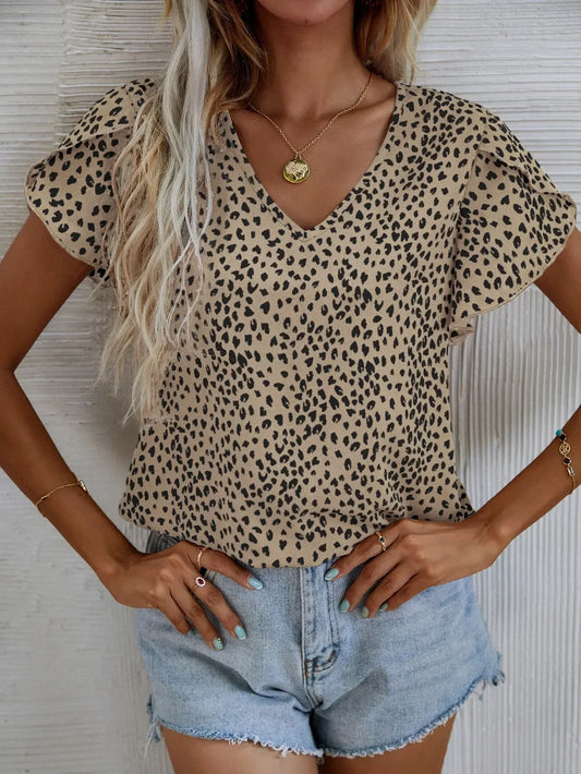 Blouse met paars patroon - Amelie