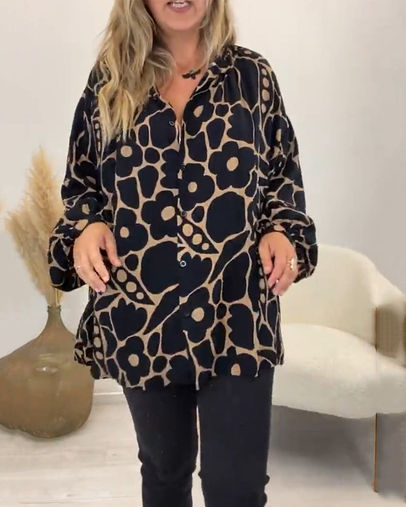 Casual top met lange mouwen en bloemenprint