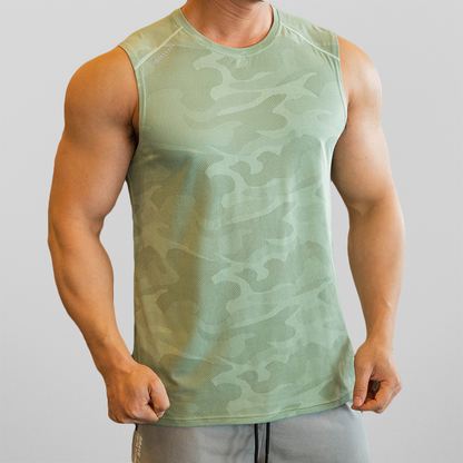 Derek - Groene camouflage tanktop voor heren