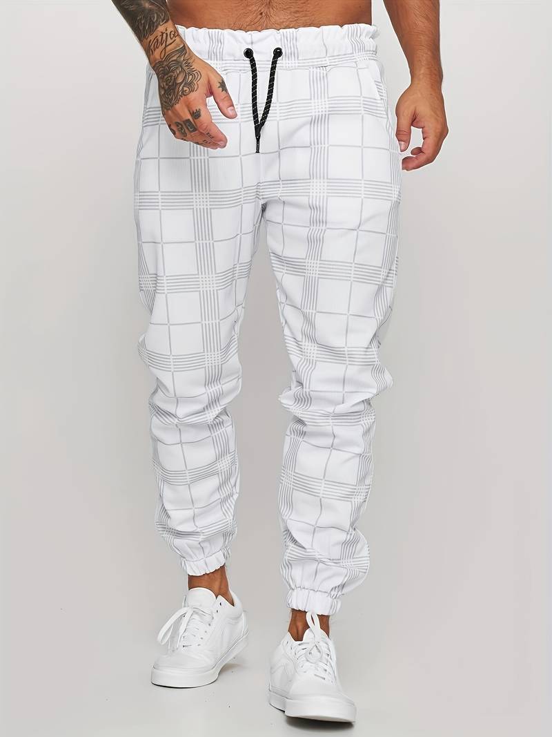 Alexander - casual broek met geruite print voor heren