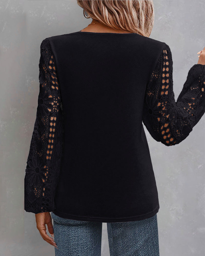 Casual blouse met kant