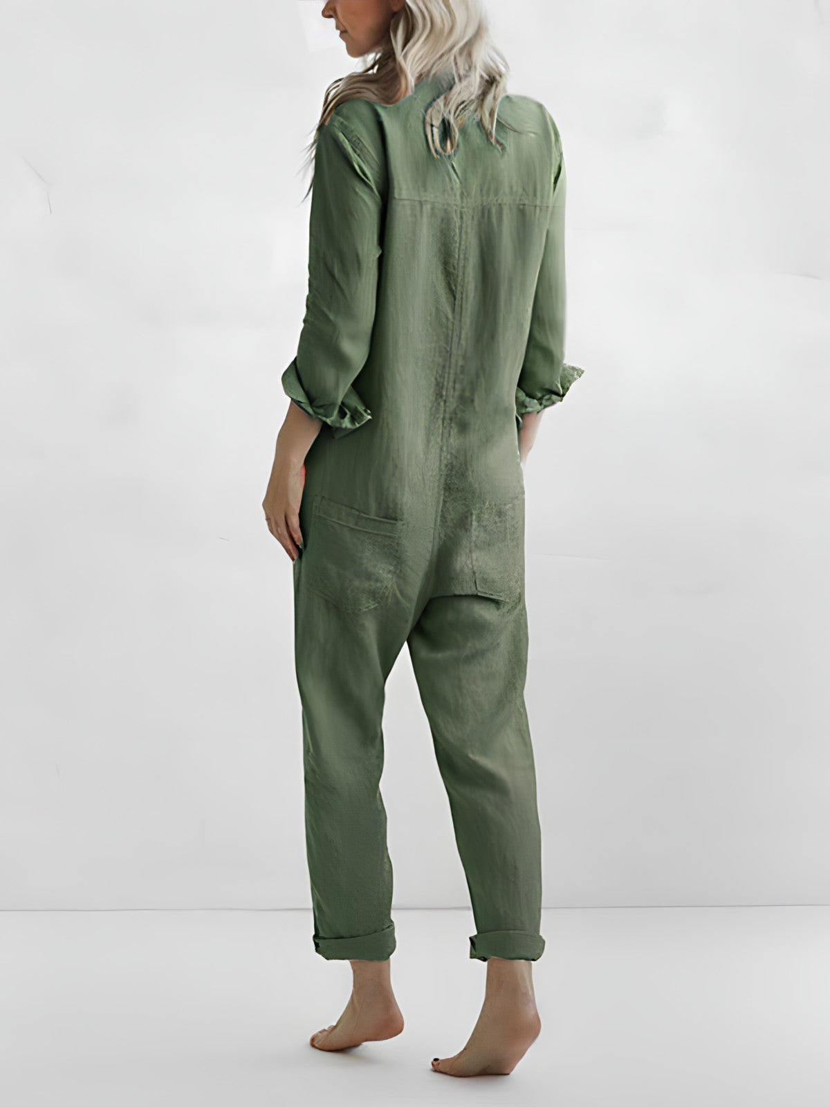 Casual jumpsuit met knoopsluiting