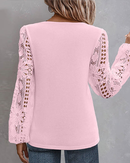 Casual blouse met kant