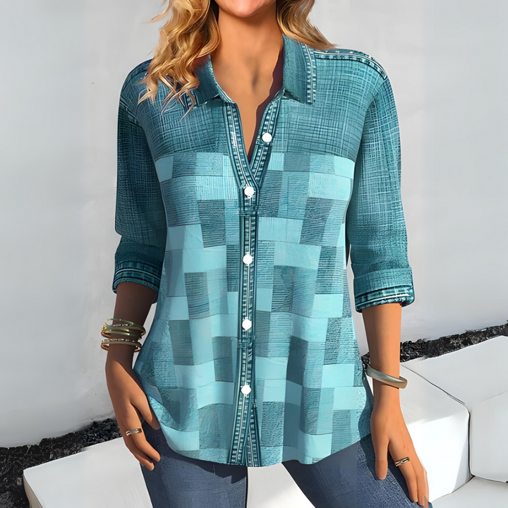 Casual geruite blouse - Sophie