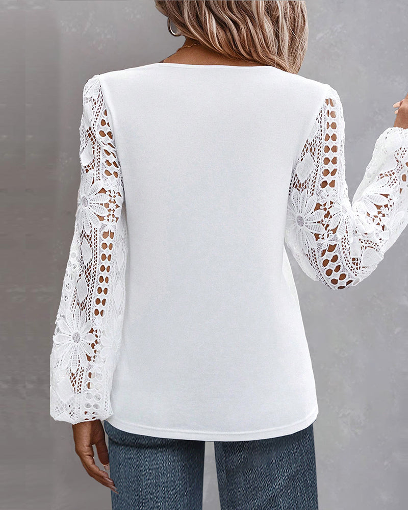 Casual blouse met kant