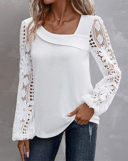 Casual blouse met kant