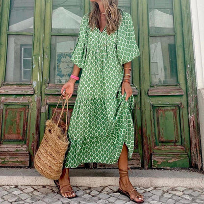 PureWear® - Bohemian Beauty Groene maxi jurk