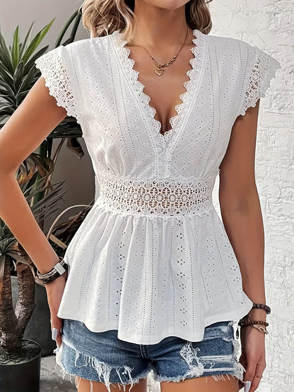 Witte kanten blouse - Eva