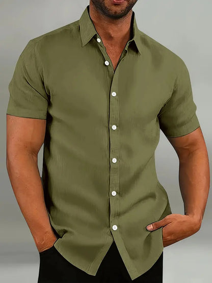 Brian - casual button-down met korte mouwen