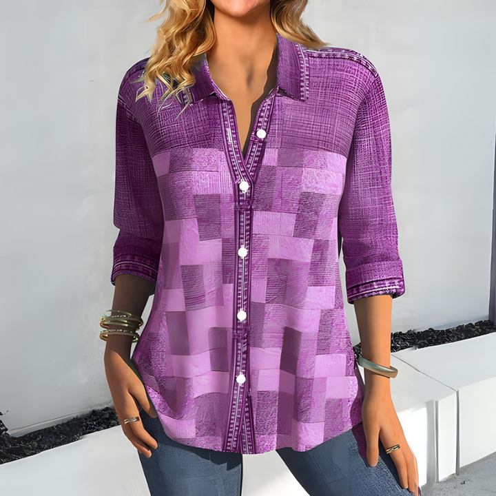 Casual geruite blouse - Sophie