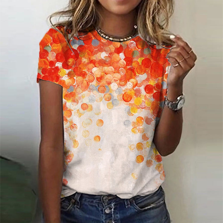 SpringStil® - Oranje top met ronde halslijn