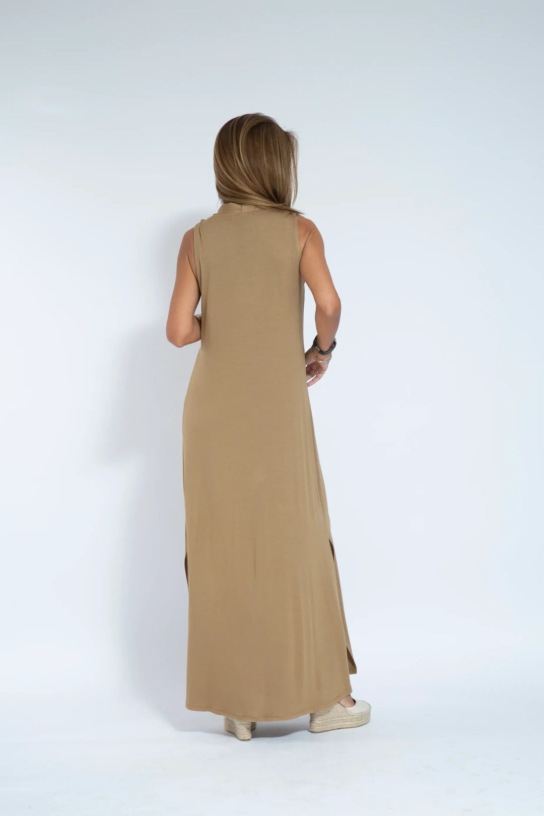 Elegante maxi-jurk met V-hals - Wenen