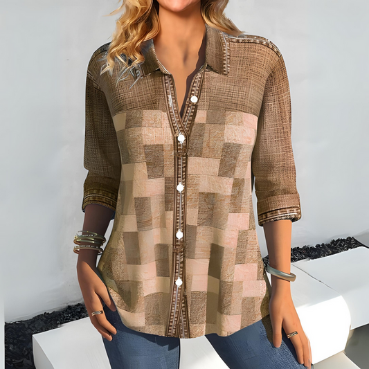 Casual geruite blouse - Sophie