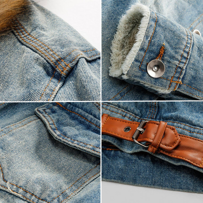 Rockefeller - Denim jack met sherpa rand