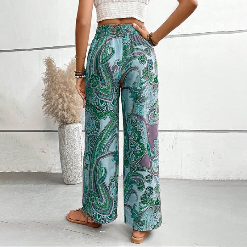 Ely - Casual broek met etnische print