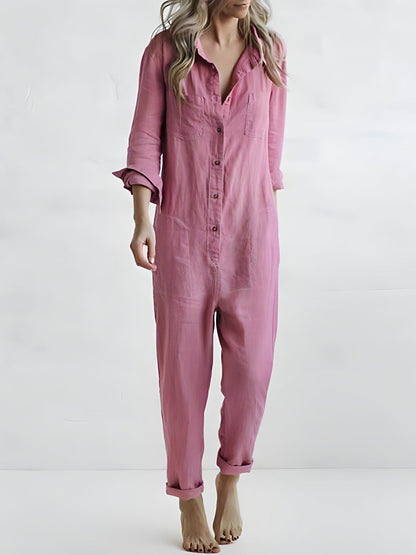 Casual jumpsuit met knoopsluiting