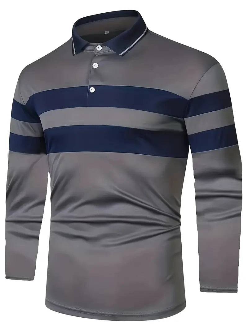 Christopher - casual colorblock overhemd met lange mouwen