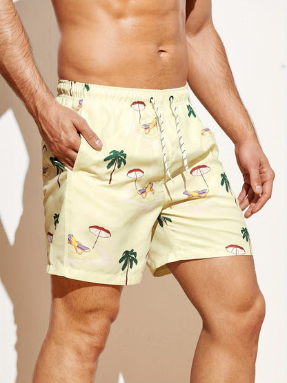 Strandshort met palmboompatroon - Tom