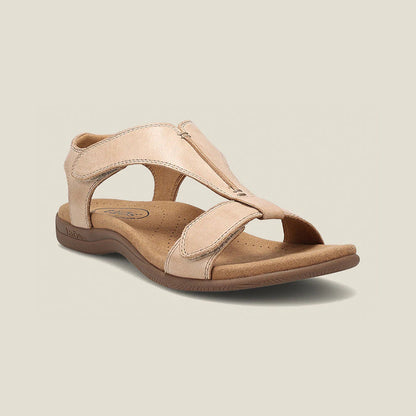 Camille™ platte orthopedische sandalen met open ritssluiting