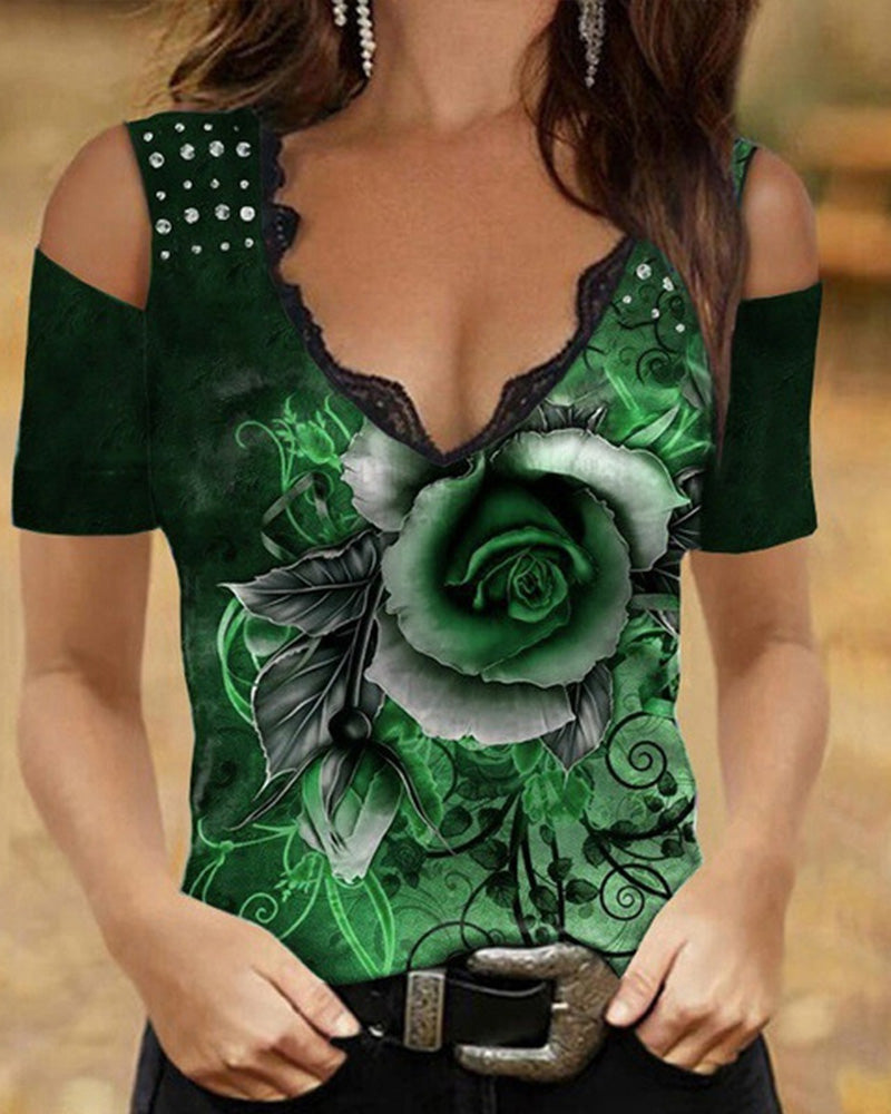 Top met chique bloemenprint