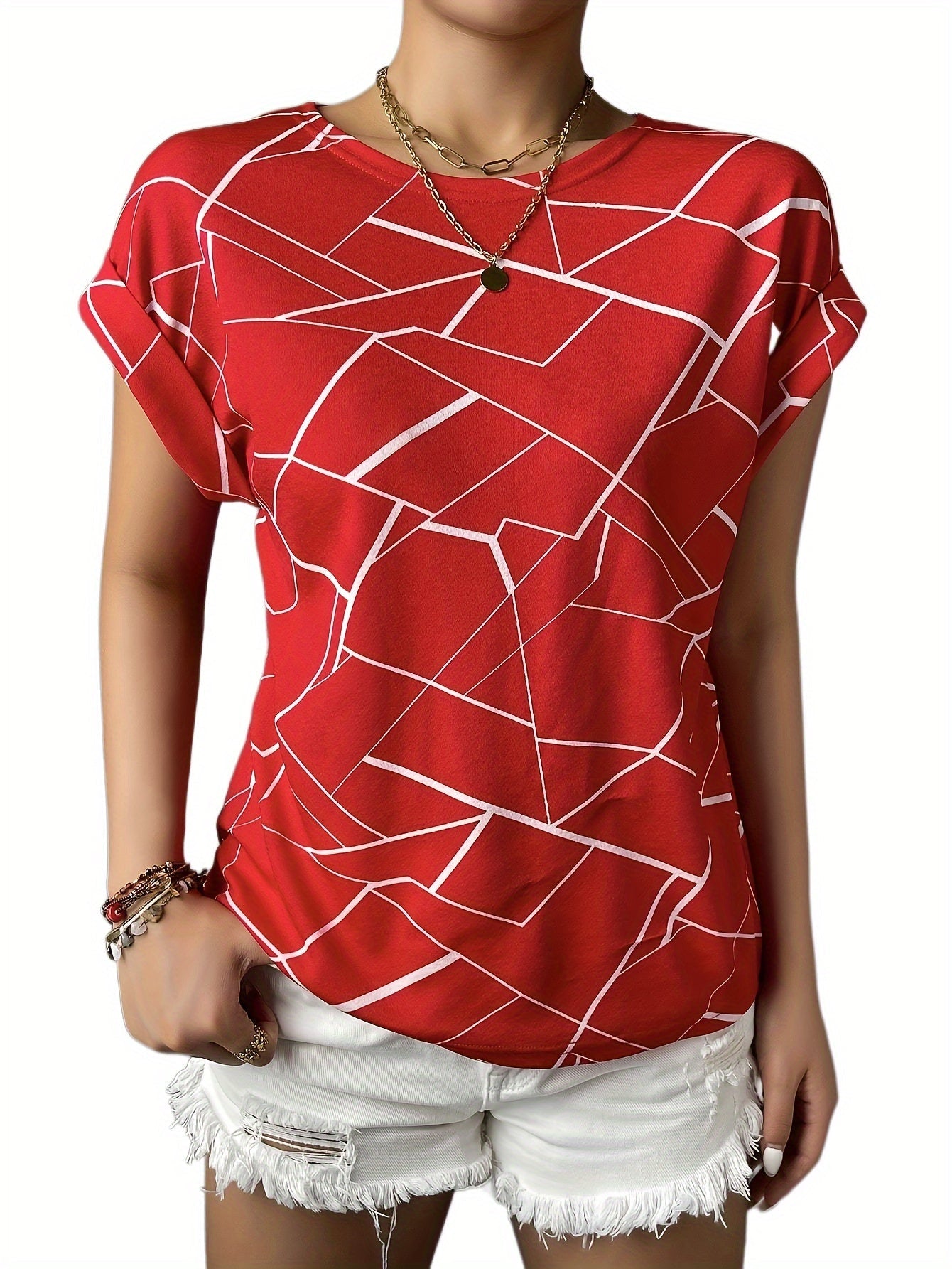 Zwart grafisch T-shirt - Nadia