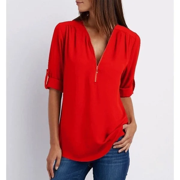 Elegante blouse met V-hals - veelzijdig en chic